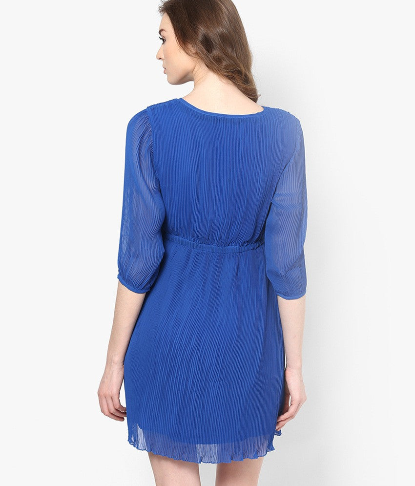 Blue Casual Skater Dress