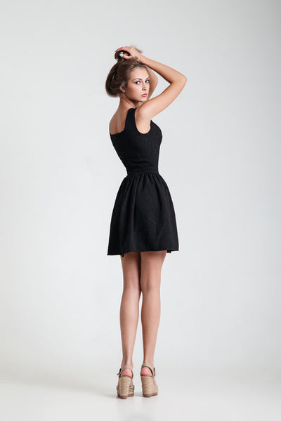 Sale -  Black Pleated Dress