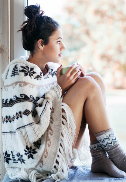 Multi-Color Wool Mohair Knit Poncho