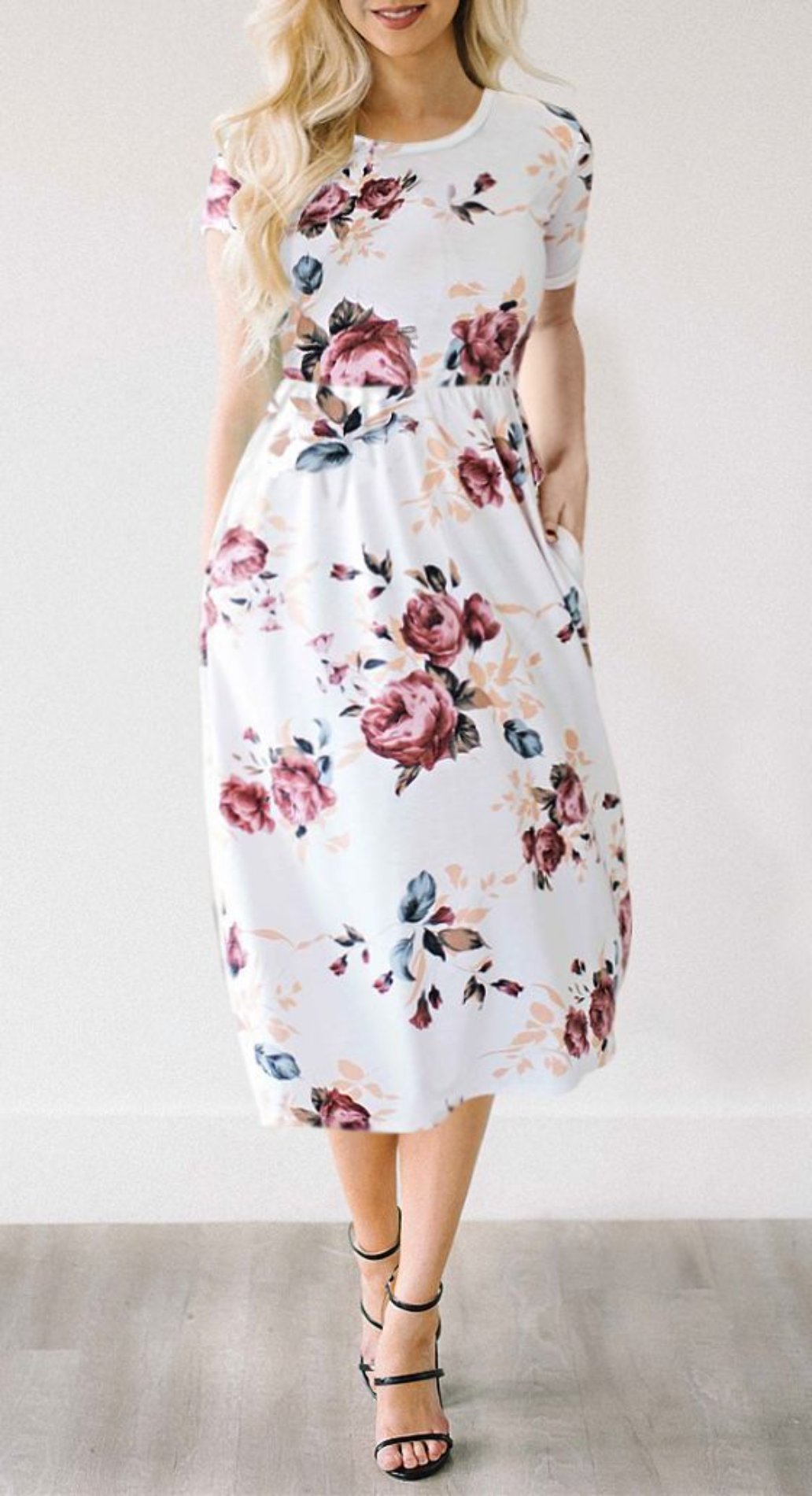 Floral print skater dress